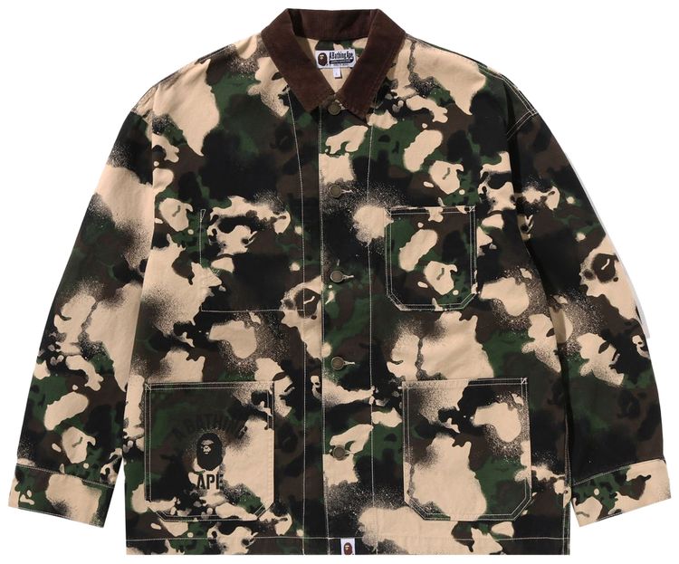 BAPE Map Camo Work Jacket Green