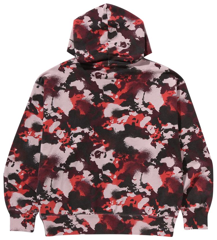 BAPE Map Camo Pullover Hoodie Red