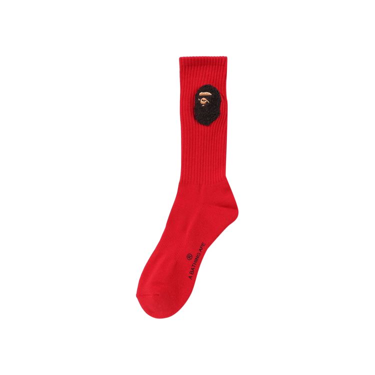 BAPE Balloon Yarn Ape Head Socks Red