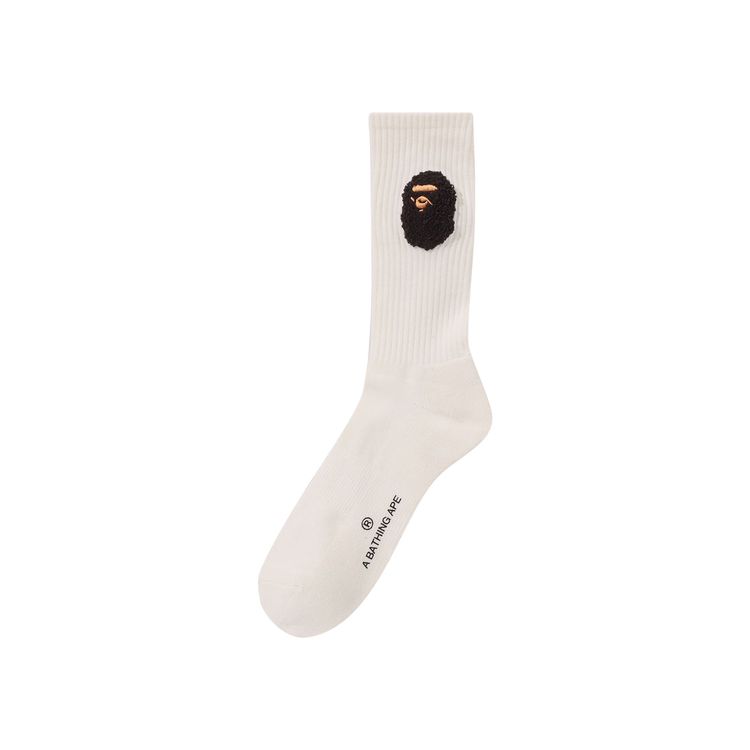 BAPE Balloon Yarn Ape Head Socks White