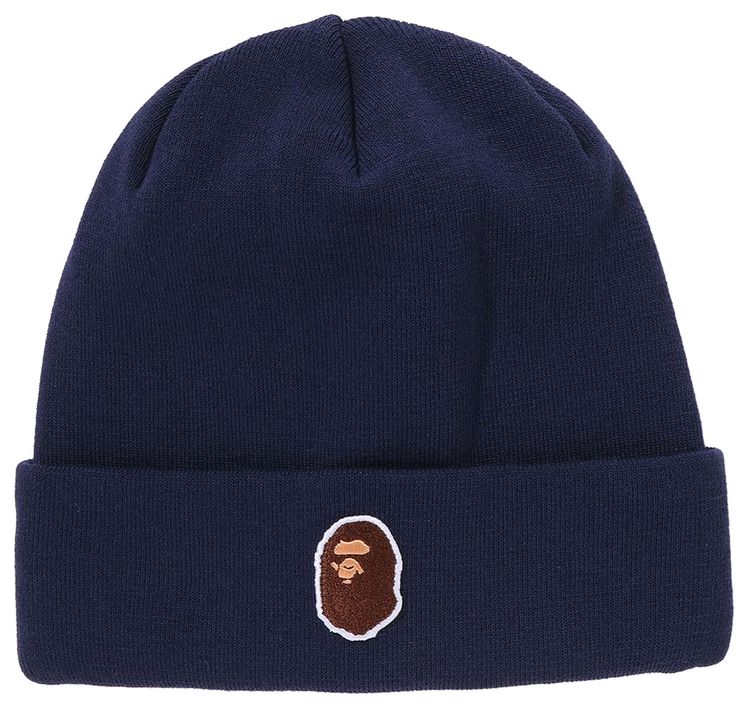 BAPE One Point Ape Head Knit Cap Navy