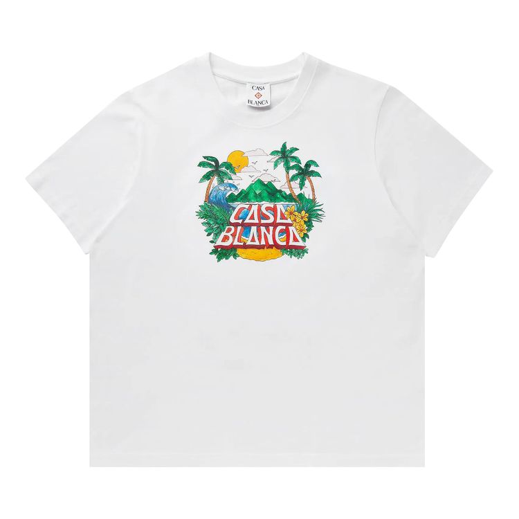 Casablanca Casa Beach Wave Printed Oversized T Shirt White