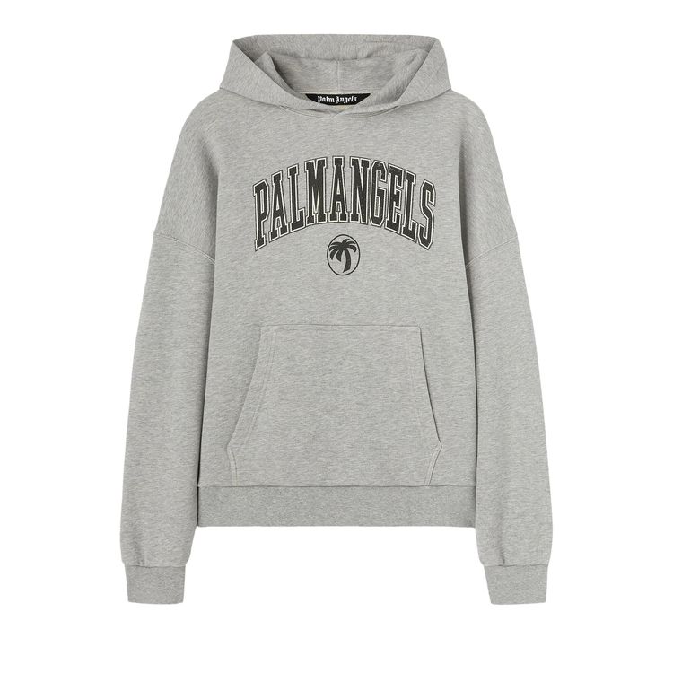Palm Angels College Palm Hoodie Grey MelangeBlack