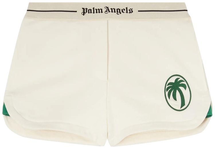 Palm Angels Oval Palm Sweatshorts Off WhiteForest