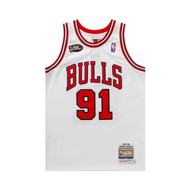 Mitchell  Ness NBA Authentic Chicago Bulls Finals 1997 Dennis Rodman Jersey White