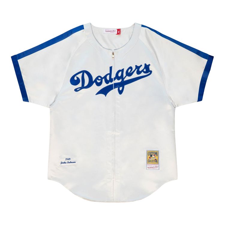 Mitchell  Ness MLB Authentic Brooklyn Dodgers 1949 Jackie Robinson Jersey Pearl Grey