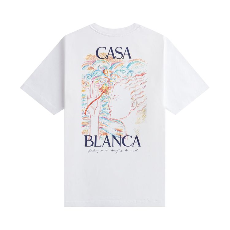 Casablanca Mushroom Goddess Printed T  Shirt White
