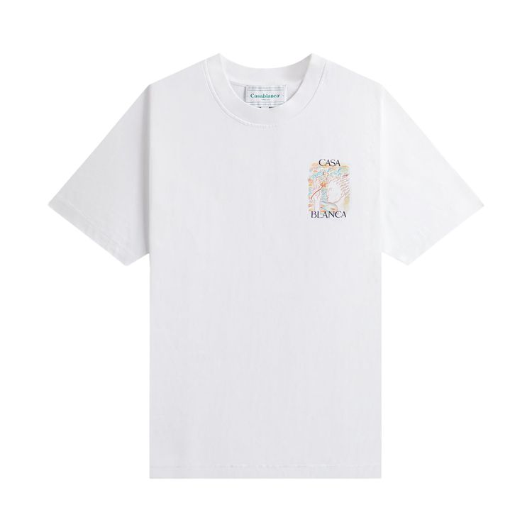 Casablanca Mushroom Goddess Printed T  Shirt White