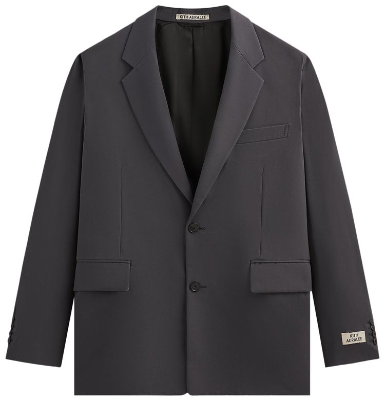 Kith 101 For Auralee Light Wool Max Gabardine Jacket Grey Pinstripe