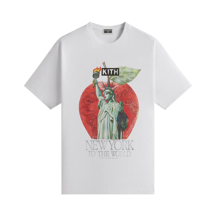Kith NY to the World Liberty Apple Vintage Tee White