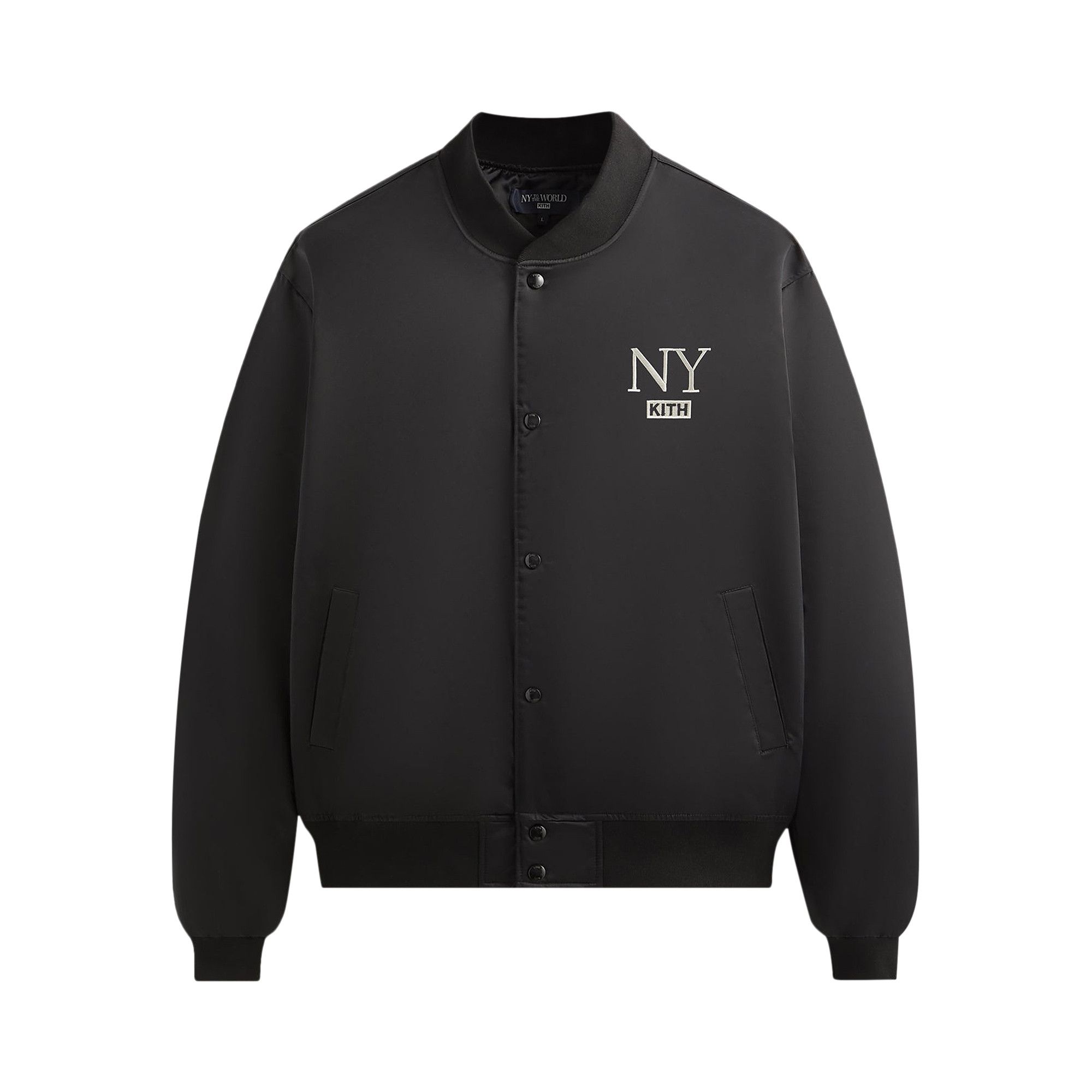 Buy Kith NY to the World Satin Bomber Jacket 'Black' - KHM010675
