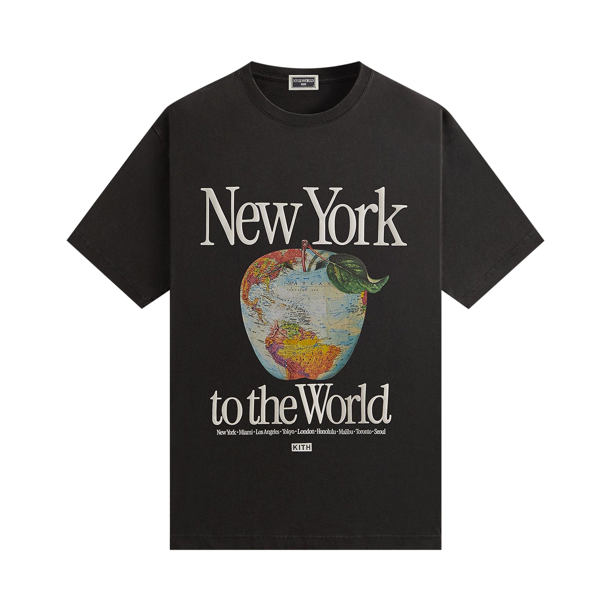 Buy Kith NY to the World Apple Globe Vintage Tee 'Black