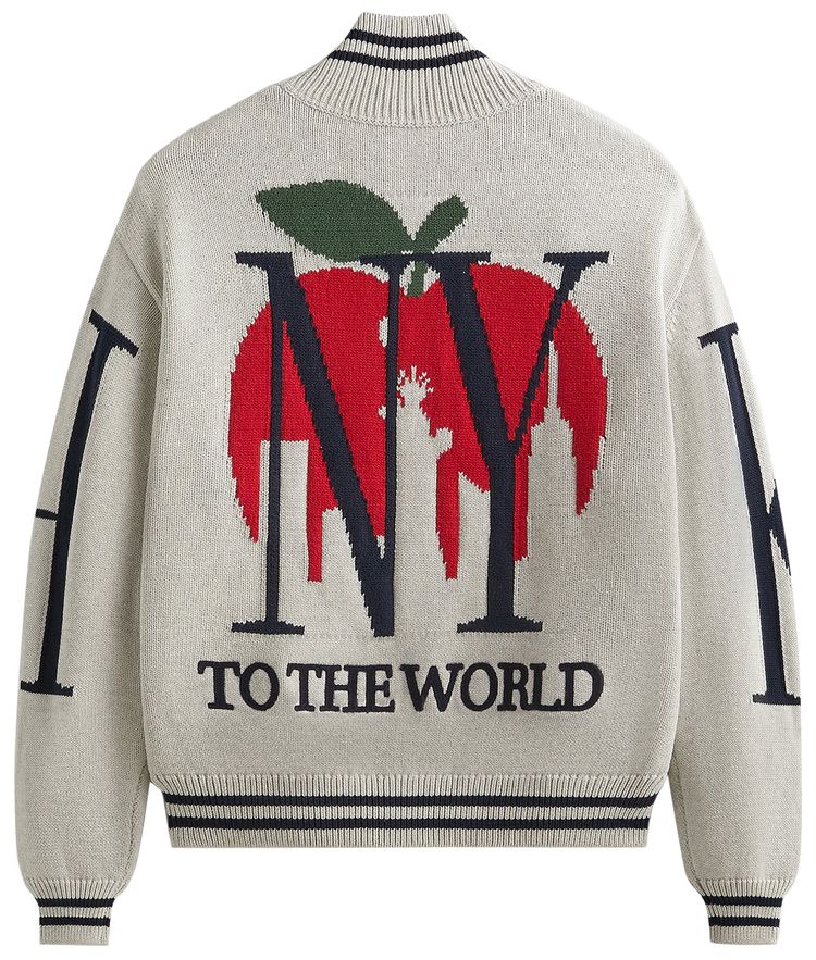 Kith Big Letter New York Wyona Full Zip Sweater Light Heather Grey