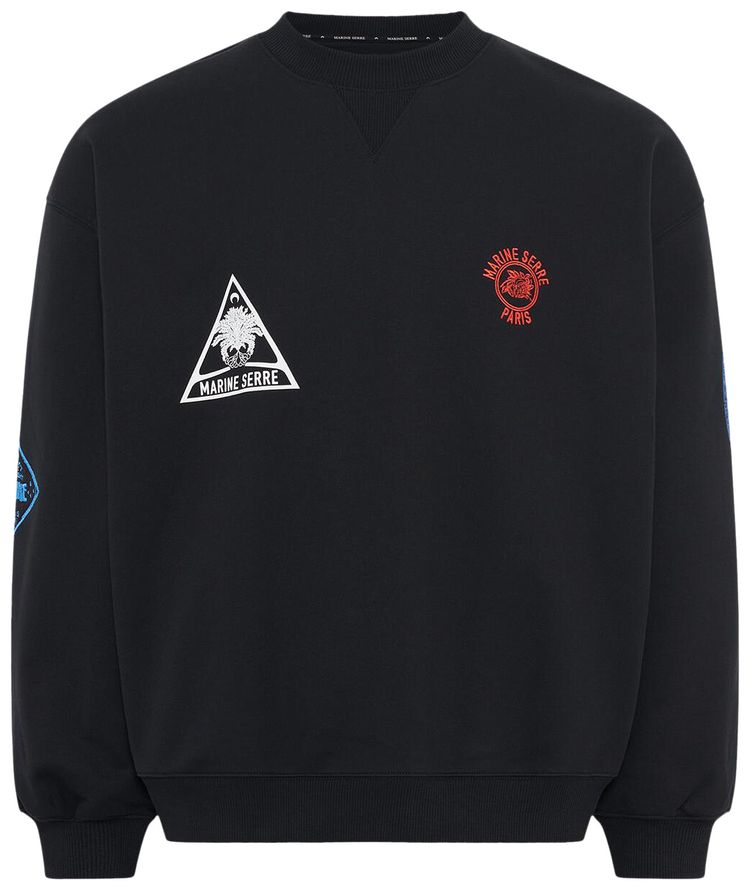 Marine Serre Souvenir Fleece Oversized Sweatshirt Black