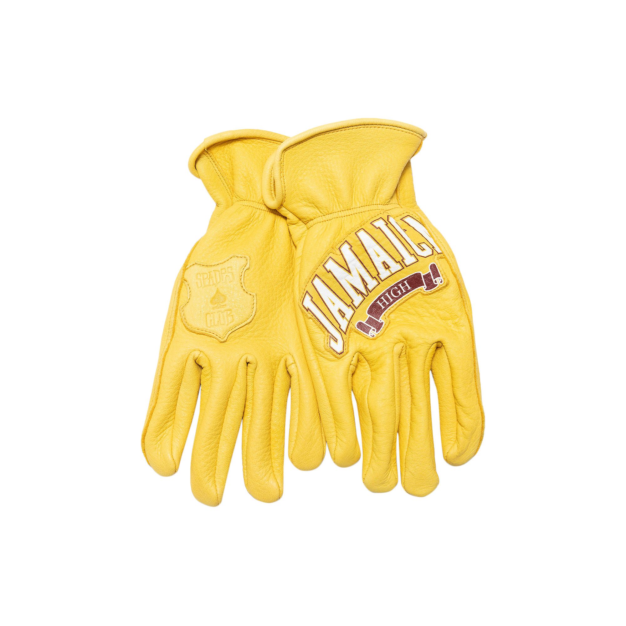 Buy Stussy x Denim Tears Leather Gloves 'Yellow' - 338409