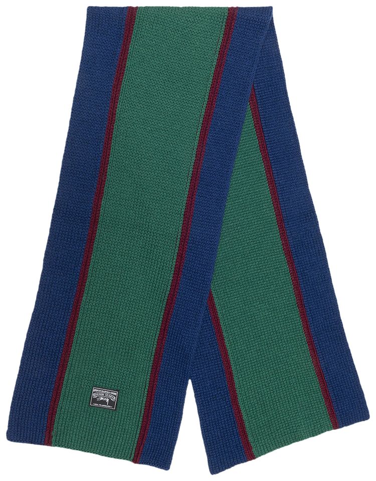 Stussy x Denim Tears Knitted Stripe Scarf Green