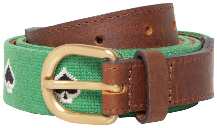 Stussy x Denim Tears Needle Point Belt Brown