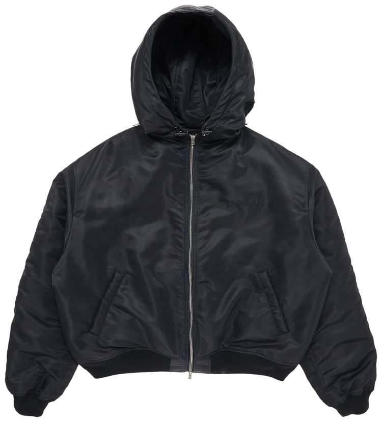 YProject Insert Hood Padded Bomber Jacket Black