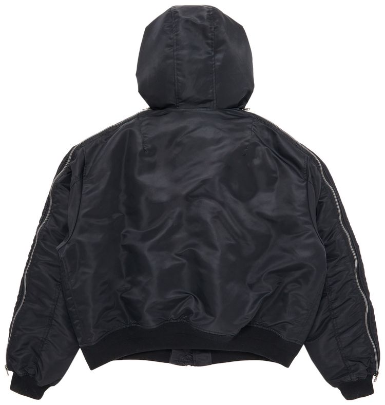 YProject Insert Hood Padded Bomber Jacket Black