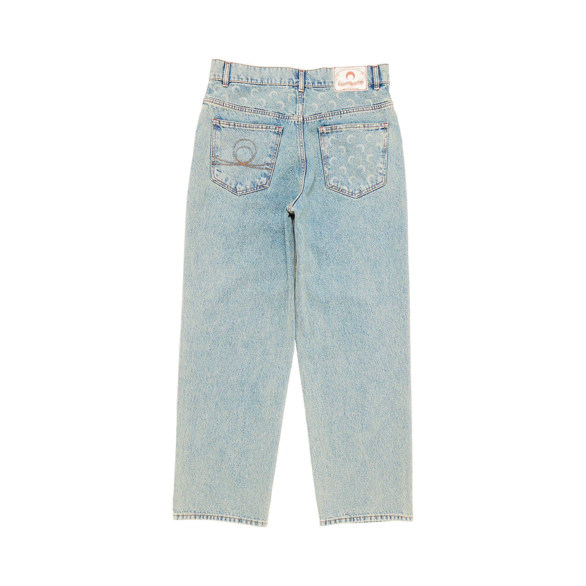 Buy Marine Serre Moon Laser Denim Baggy Jeans 'Light Beige