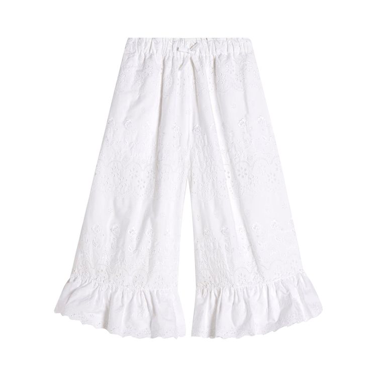 Simone Rocha Trim Drawstring Long Bloomer Trousers White