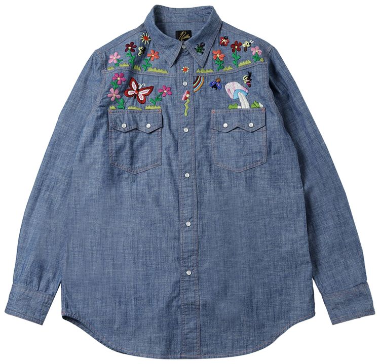 Needles Western Shirt India Blue