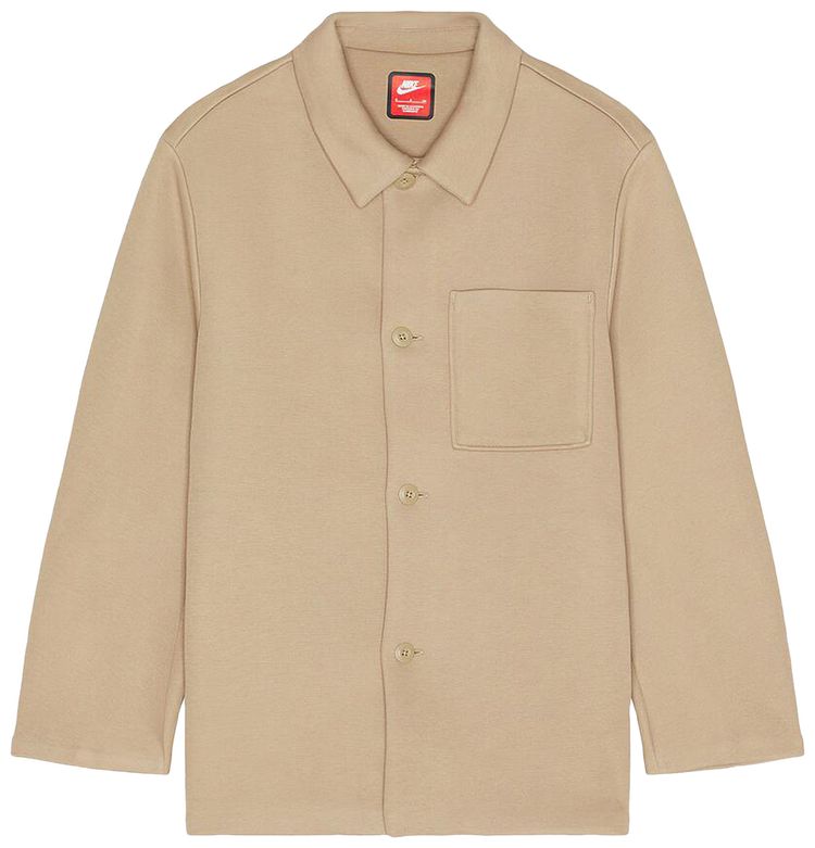 Nike Sportswear Tech Fleece Reimagined Oversized Shacket Khaki