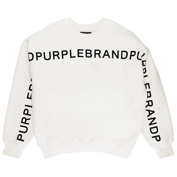 PURPLE BRAND HWT Fleece Crewneck Off White
