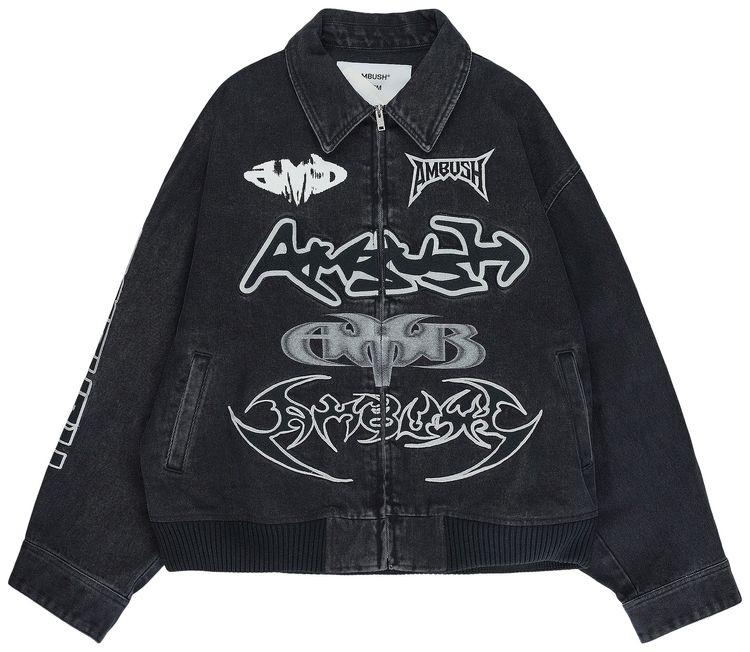 Ambush Patch Denim Bomber Jacket Black