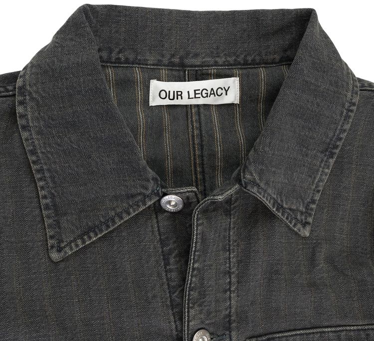 Our Legacy Cut Striped Rebirth Jacket Grey