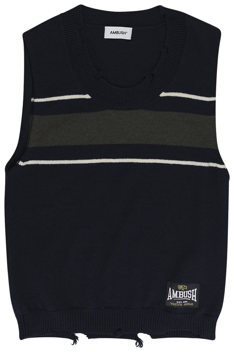 Ambush Rib Knit Vest Navy