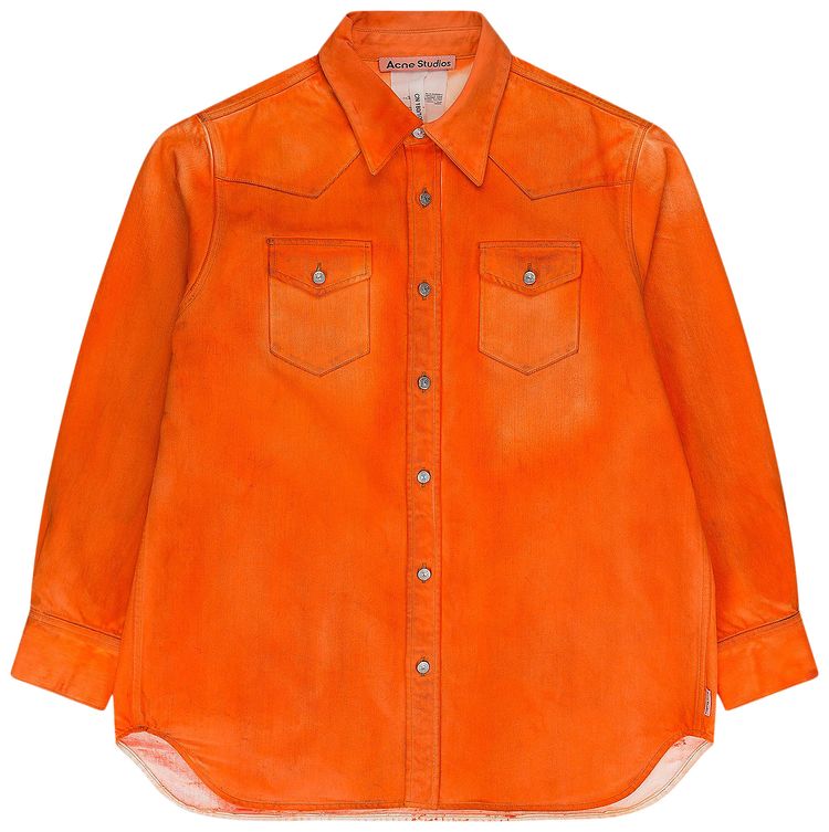 Acne Studios Denim Long Sleeve Shirt Orange
