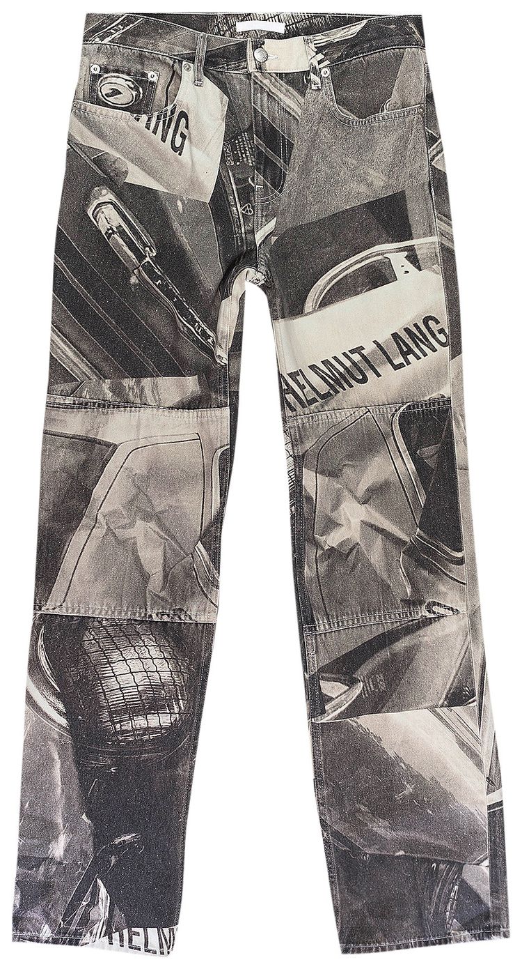 Helmut Lang High Rise Relaxed Printed Jeans Multicolor