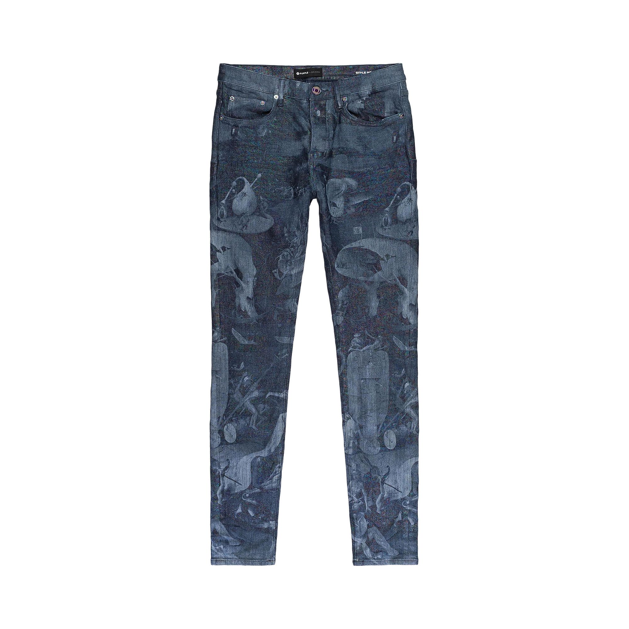Buy PURPLE BRAND Washed Prism Laser Print Skinny Jeans 'Indigo