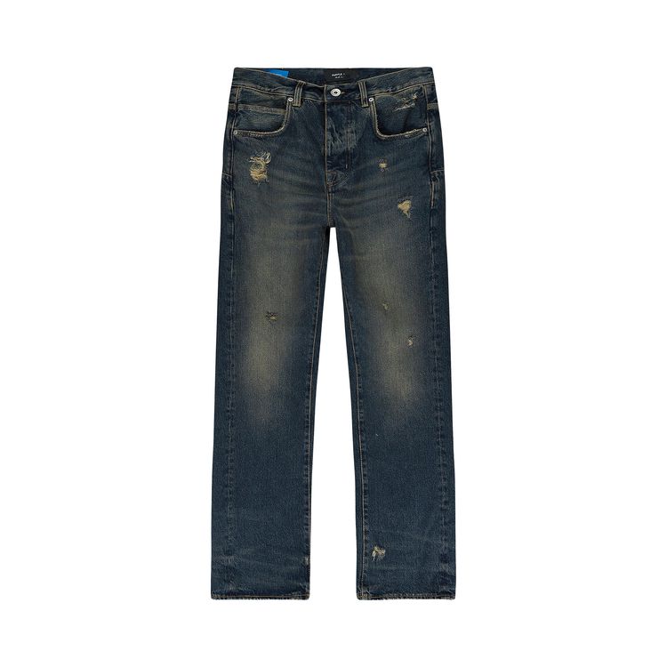 PURPLE BRAND Ripped Wide Leg Jeans Indigo
