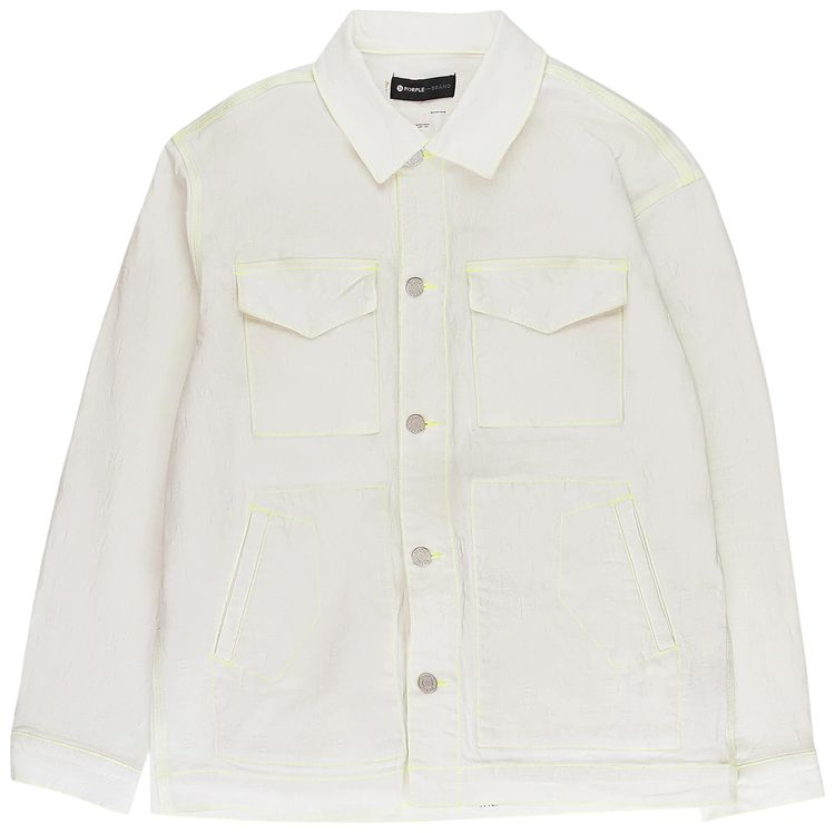 PURPLE BRAND Jacquard Chore Denim Jacket White