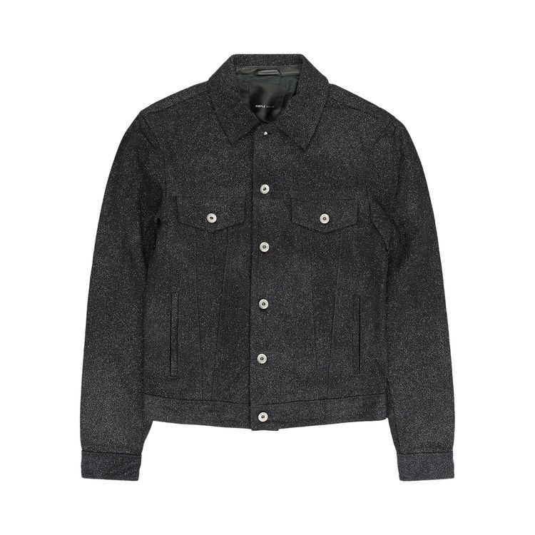 PURPLE BRAND Leather Trucker Jacket Black