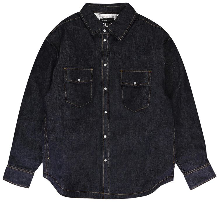 PURPLE BRAND Padded Western Jacket Indigo