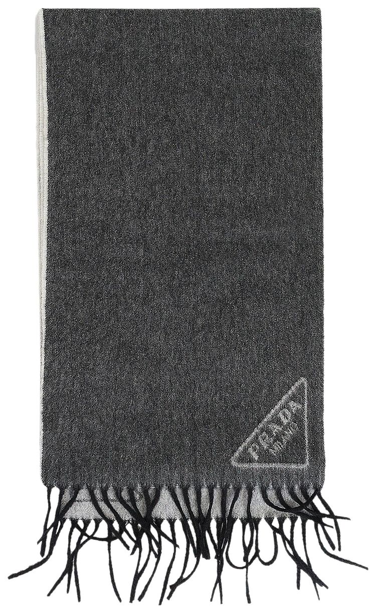 Prada Double Cashmere Scarf BlackChoke White