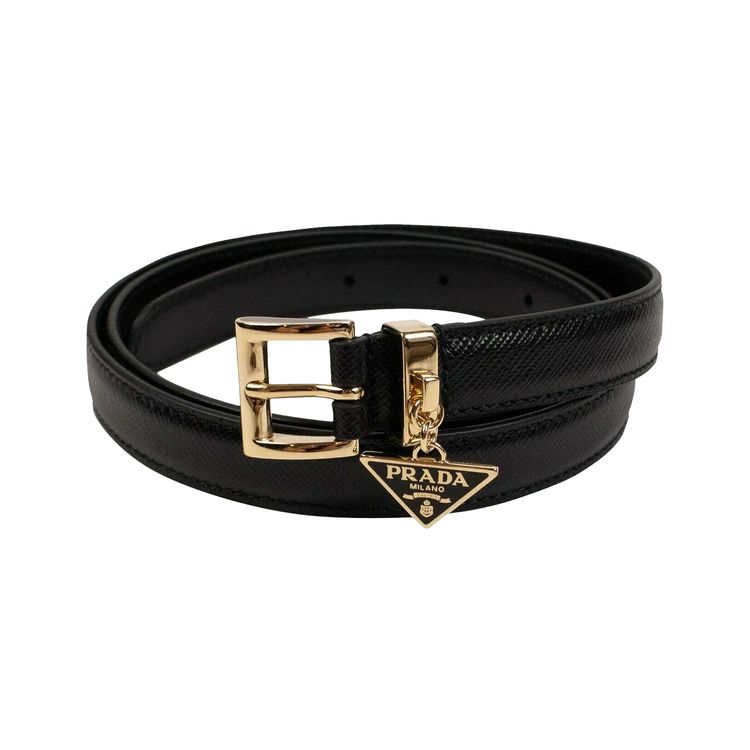 Prada Saffiano Leather Belt Black