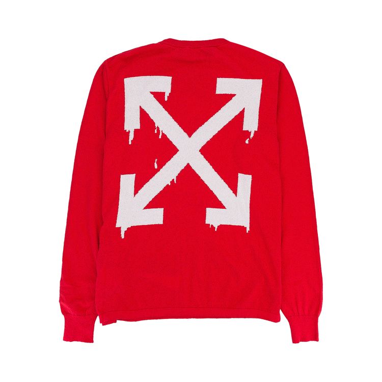 Off White Graphic Long Sleeve T Shirt RedWhite