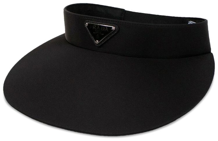 Prada Logo Plaque Visor Hat Black