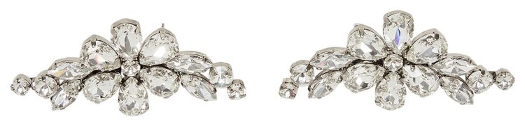 Simone Rocha Floral Half Moon Earrings Silver
