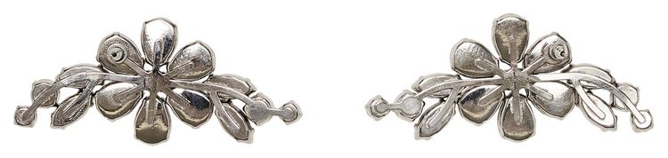 Simone Rocha Floral Half Moon Earrings Silver