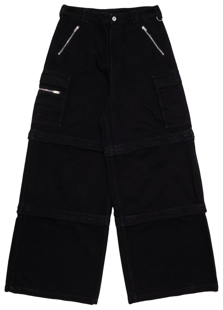 Vetements Transformer Wide Leg Jeans Black