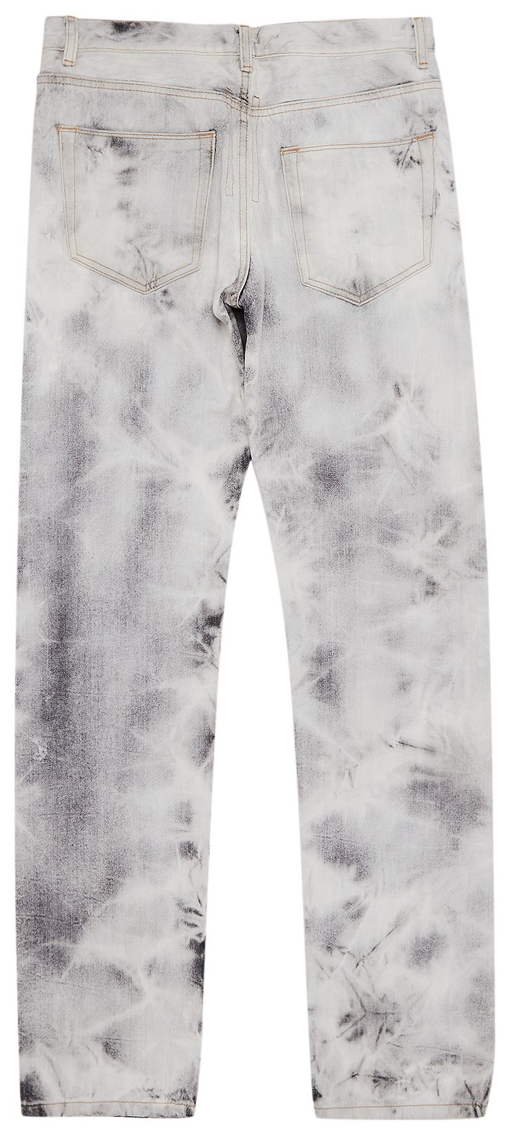 Rick Owens Batik Bleach Berlin Cut Denim Jeans White