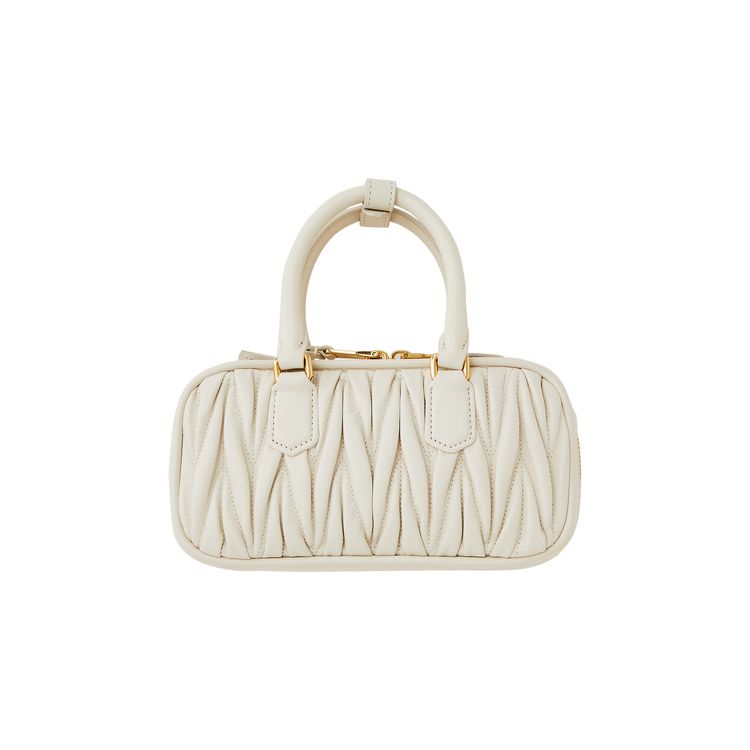 Miu Miu Arcadie Matelasse Nappa Leather Mini Bag White