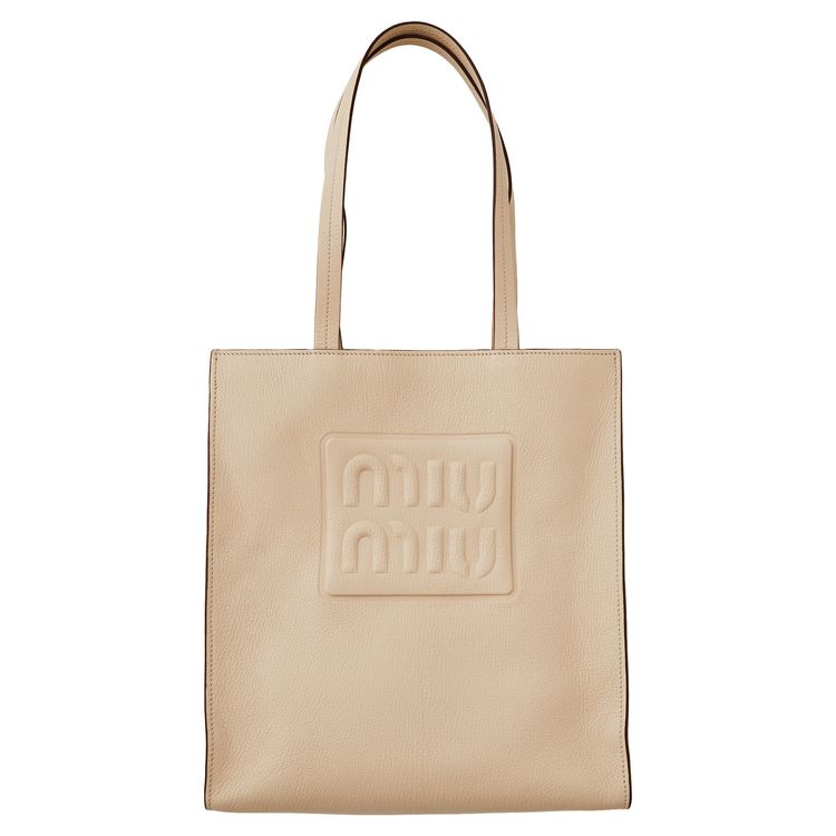 Miu Miu Ivy Leather Tote Bag White
