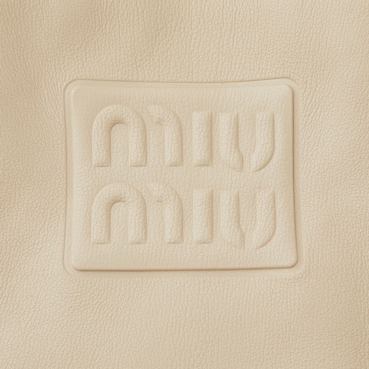 Miu Miu Ivy Leather Tote Bag White
