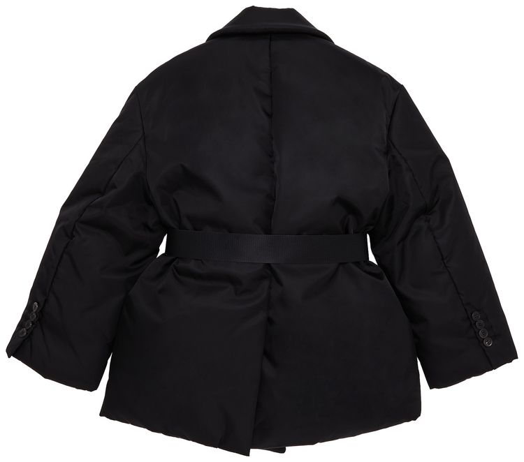 Prada 2021 Re Nylon Puffer Jacket With Belt Black
